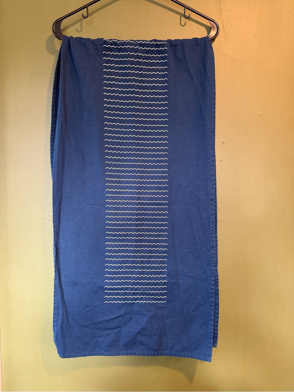 Blue with White and Blue Wave Table Runner